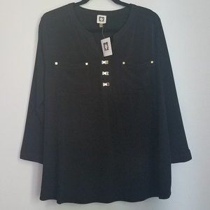 Anne Klein Black Blouse- Women Size-XL